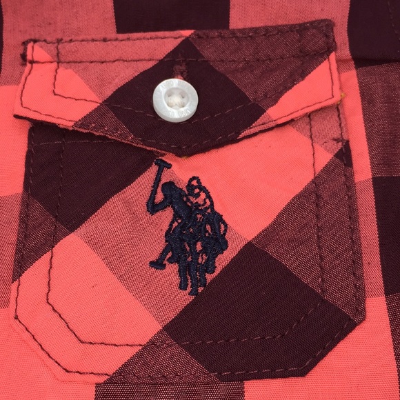 U.S. Polo Assn. Infant Baby Boys Short Sleeve Button Down Shirt Size 24 M New - Picture 2 of 9